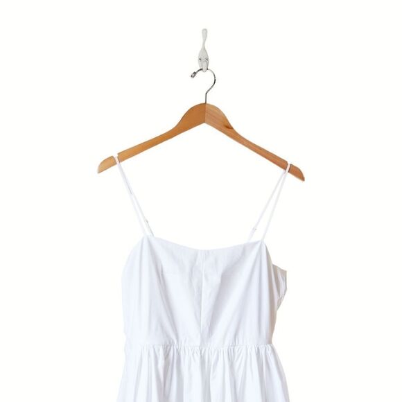 J. Crew Midi Dress A-line Stretch Cotton Poplin White sz 2 NWT Adjustabl… - Picture 7 of 14